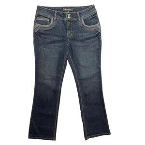 CATO PREMIUM Women's Denim‎ Jeans Size 10 Petite Mid-Rise Boot Cut Deco Pockets